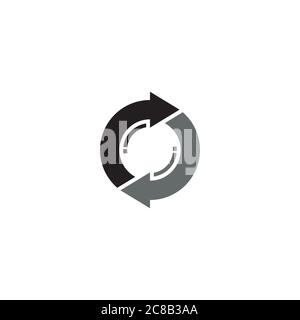 Logo della freccia circolare / design delle icone Illustrazione Vettoriale