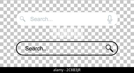 Icona della barra di navigazione e dell'indirizzo di ricerca. Elementi dell'interfaccia utente Web di progettazione della barra di ricerca. Disegno vettoriale. Illustrazione Vettoriale