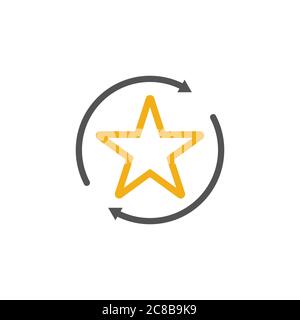 frecce circolari vettore del logo a stella Illustrazione Vettoriale
