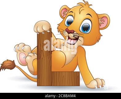 Illustrazione di Alphabet L con cartoon Lion Illustrazione Vettoriale