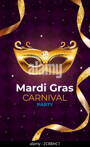 Festa di Carnevale di Mardi Gras background. Illustrazione vettoriale Illustrazione Vettoriale