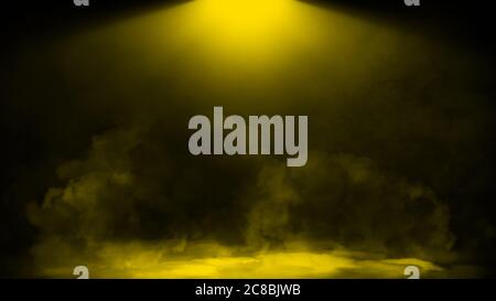 Ghiaccio secco fumo nuvole nebbia pavimento texture.Perfect faretto effetto nebbia su sfondo nero isolato. Foto Stock