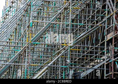 Primo piano del ponteggio di supporto Foto Stock