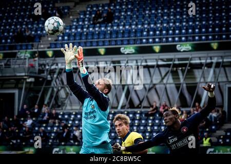 Brondby, Danimarca, 22 luglio 2020. Goalkepper Marvin Schwäbe (1) di Broendby SE visto durante la partita 3F Superliga tra Broendby IF e FC Midtjylland al Brondby Stadium. (Foto di credito: Gonzales Photo - Kim M. Leland). Foto Stock