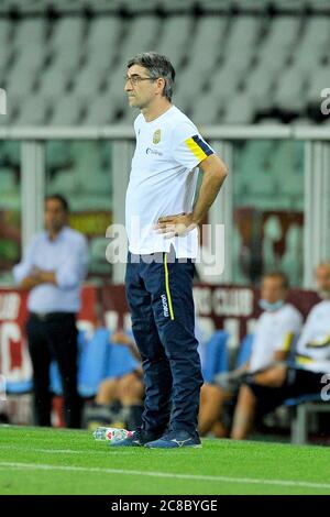 Torino, Italia 22/07/2020 Ivan Juric allenatore di Hellas Verona, durante la partita del campionato italiano di calcio serie A tra Torino e Hellas Verona Foto Stock