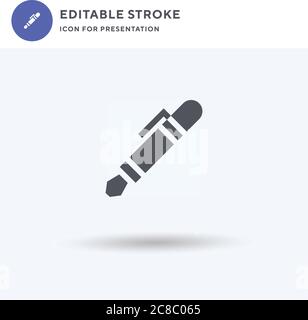 Icona Fountain Pen vettore, segno piatto riempito, pittogramma solido isolato su bianco, illustrazione del logo. Icona Fountain Pen per la presentazione. Illustrazione Vettoriale