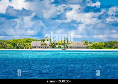 Spiaggia tropicale delle Maldive Foto Stock