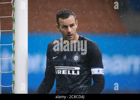 Samir Hananovic (Inter) durante Inter vs Fiorentina, serie a di calcio italiana, Milano, Italia, 22 lug 2020 Foto Stock