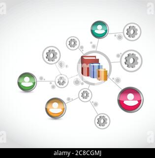 Disegno di illustrazione di diagramma di persone educative su uno sfondo bianco Illustrazione Vettoriale