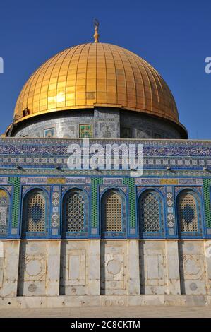 Israele, Gerusalemme la città vecchia, la Cupola della Roccia sulla Haram esh Sharif (Temple Mount) Foto Stock