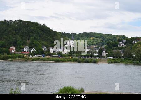 Reno vicino a Sinzig, tra Coblenza e Bonn Foto Stock