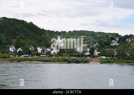 Reno vicino a Sinzig, tra Coblenza e Bonn Foto Stock