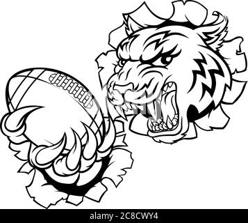Tiger giocatore di football americano mascotte sportive Illustrazione Vettoriale