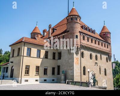 Vista esterna del castello di Saint-Maire, patrimonio svizzero di Losanna Vaud Svizzera Foto Stock