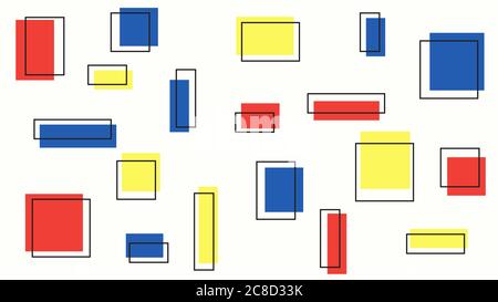 Schema di imitazione del neoplasticismo. Texture di sfondo di grandi dimensioni. Sfondo. Foto Stock