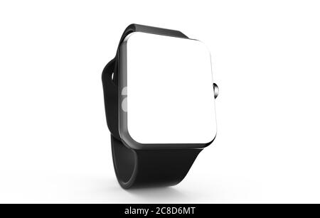 Moderno mockup smartwatch isolato su sfondo bianco.illustrazione 3D Foto Stock