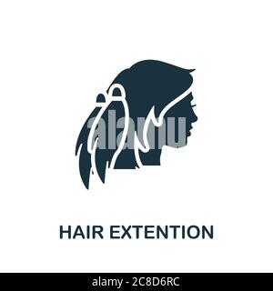 Icona estensione capelli. Elemento semplice della collezione di salone di bellezza. Icona Creative Hair Extension per web design, modelli, infografiche e altro ancora Illustrazione Vettoriale