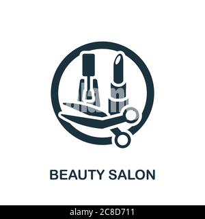 Icona del salone di bellezza. Icona monocromatica Simple Beauty Salon per modelli, web design e infografiche Illustrazione Vettoriale