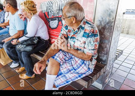 Miami Florida,Metrorail,treno,sistema di trasporto pubblico,fermata,stazione,pendolari,pendolari,minoranza immigranti etnici latini ispanici latini, Foto Stock