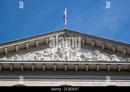 Ornamento sul museo Scheepvaartmuseum di Amsterdam Olanda 22-7-2020 Foto Stock