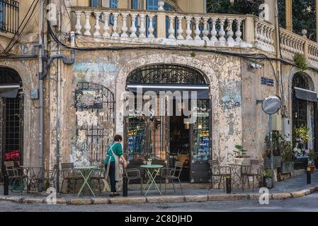 Bar nella zona di Achrafieh di Beirut, Libano Foto Stock