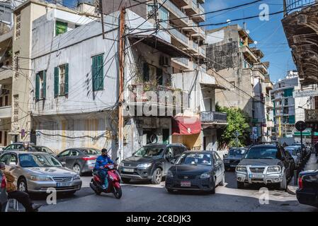 Via in Achrafieh zona di Beirut, Libano Foto Stock
