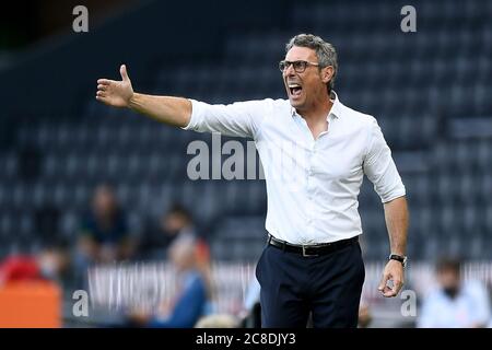 Udine, Italia. 23 luglio 2020. UDINE, ITALIA - 23 luglio 2020: Luca Gotti, allenatore di Udinese Calcio, reagisce durante la Serie A una partita di calcio tra Udinese Calcio e Juventus FC. (Foto di Nicolò campo/Sipa USA) Credit: Sipa USA/Alamy Live News Foto Stock