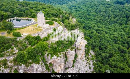 Mohonk Preserve Sky Top Tower Vista panoramica aerea in estate Foto Stock