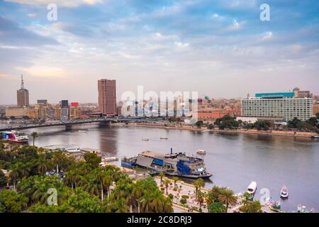 Egitto, Cairo, Nilo, Piazza Tahrir e Garden City Foto Stock