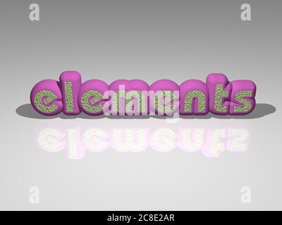 Illustrazione di elementi 3D colorati con prospettive e sfumature chiare, un'immagine ideale per l'uso concettuale. Design e sfondo Foto Stock