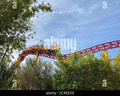 Orlando, FL/USA-11/27/19: Giro sulle montagne russe Slinky Dash Dog all'Hollywood Studios Park al Walt Disney World di Orlando, FL. Foto Stock