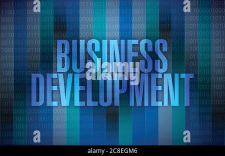 Disegno di illustrazione blu di sfondo binario di sviluppo di affari Illustrazione Vettoriale