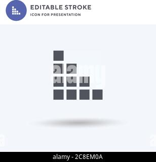 Vettore di icone pixel, segno piatto pieno, pittogramma solido isolato su bianco, illustrazione del logo. Icona pixel per la presentazione. Illustrazione Vettoriale