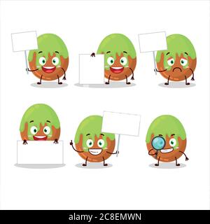 Choco verde caramella cartoon carattere portare informazioni bordo Illustrazione Vettoriale