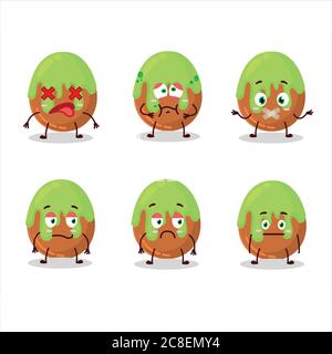 Personaggio dei cartoni animati verde cioccolato con espressione nope Illustrazione Vettoriale