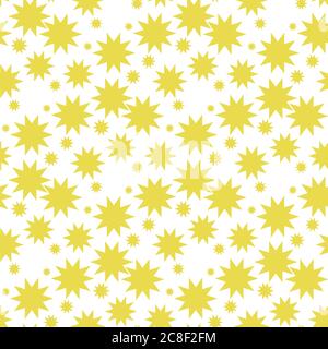 Modello di esplosione nucleata vettore senza giunture ripetizione geometrica giallo per qualsiasi progetto Illustrazione Vettoriale