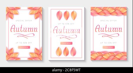 Poster con scritta autunnale disegnata a mano per la vendita stagionale e altri scopi promozionali. Illustrazione Vettoriale