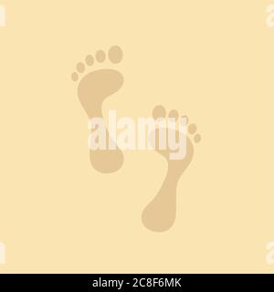 Footmark footmark footmark su sabbia sfondo vettoriale illustrazione EPS10 Illustrazione Vettoriale