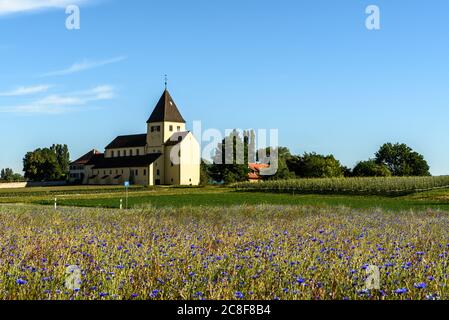 Chiesa di San Giorgio, Isola di Reichenau, Oberzell, Lago di Costanza, Germania Foto Stock