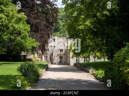 Horton Court sulla Cotswold Way un sentiero a lunga distanza Attraverso le colline Cotswold in Gloucestershire Regno Unito Foto Stock