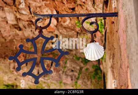 Via di San Giacomo, strada per Compostela, patrimonio mondiale dell'UNESCO, Francia, Herault, Saint Guilhem le Desert Foto Stock