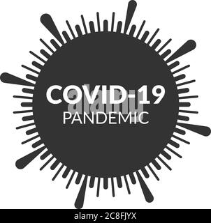 Simbolo COVID-19 del coronavirus. Icona. Prevenzione della covide. Allarme pandemico globale. Illustrazione del vettore isolato. Illustrazione Vettoriale