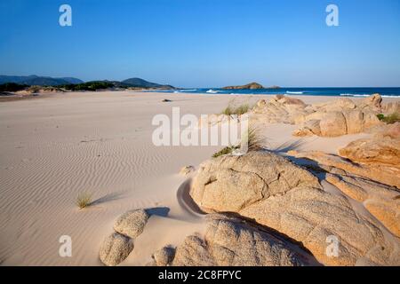 Geografia / viaggio, Italia, Sardegna, Chia, Baia Chia, Spiaggia, Costa del Sud, diritti-aggiuntivi-clearance-Info-non-disponibile Foto Stock