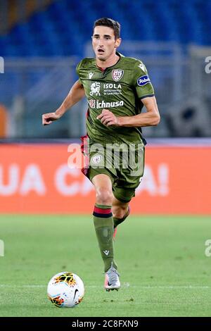 Roma, Italia. 23 luglio 2020. Federico Mattiello di Cagliari Calcio durante la Serie A match tra Lazio e Cagliari allo Stadio Olimpico di Roma, Italia, il 23 luglio 2020. Foto di Giuseppe Maffia. Credit: UK Sports Pics Ltd/Alamy Live News Foto Stock