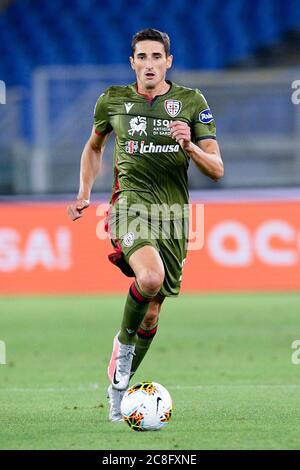 Roma, Italia. 23 luglio 2020. Federico Mattiello di Cagliari Calcio durante la Serie A match tra Lazio e Cagliari allo Stadio Olimpico di Roma, Italia, il 23 luglio 2020. Foto di Giuseppe Maffia. Credit: UK Sports Pics Ltd/Alamy Live News Foto Stock