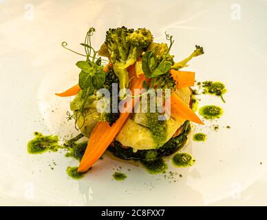 Piatto gourmet by Hotel Krone Chef de Cuisine Peter Prüfer a Weil am Rhein, Germania Foto Stock