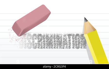 La vostra discriminazione cancella il disegno dell'illustrazione su uno sfondo bianco Illustrazione Vettoriale