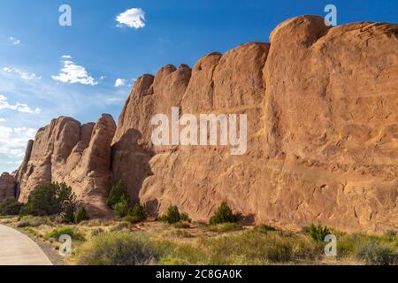 Formazione rocciosa nel Parco Nazionale degli Arches, Stati Uniti Foto Stock