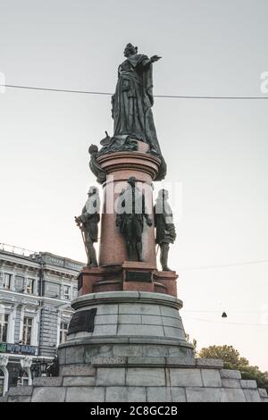 Ucraina, Odessa - 28 agosto 2019: Monumento ai fondatori di Odessa, noto anche come Monumento a Caterina II e i suoi compagni: José de Ribas, Franç Foto Stock