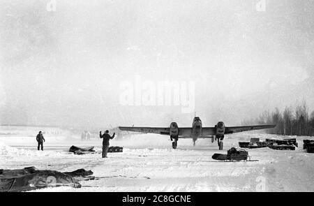 Wehrmacht Luftwaffe Messerschmitt BF 110 C Ostfront - Bombardiere tedesco dell'aeronautica BF / ME 110C fronte Est Foto Stock